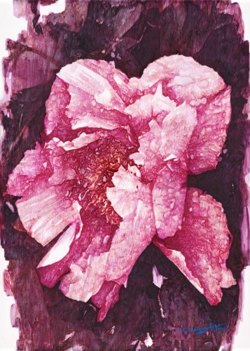 生长，纸本丙烯、圆珠笔，42x29.7cm，2025年