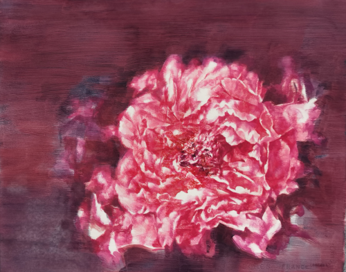  富貴1，紙本油彩， 41.5×52cm，2023 	